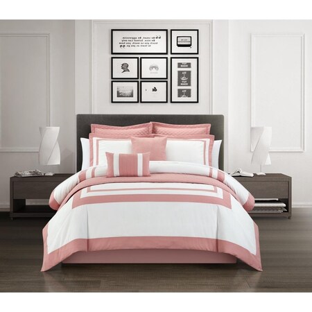 Chic Home 12 Piece Frostine Comforter & Quilt Set, Rose - King Size BCS18724-BIB-US